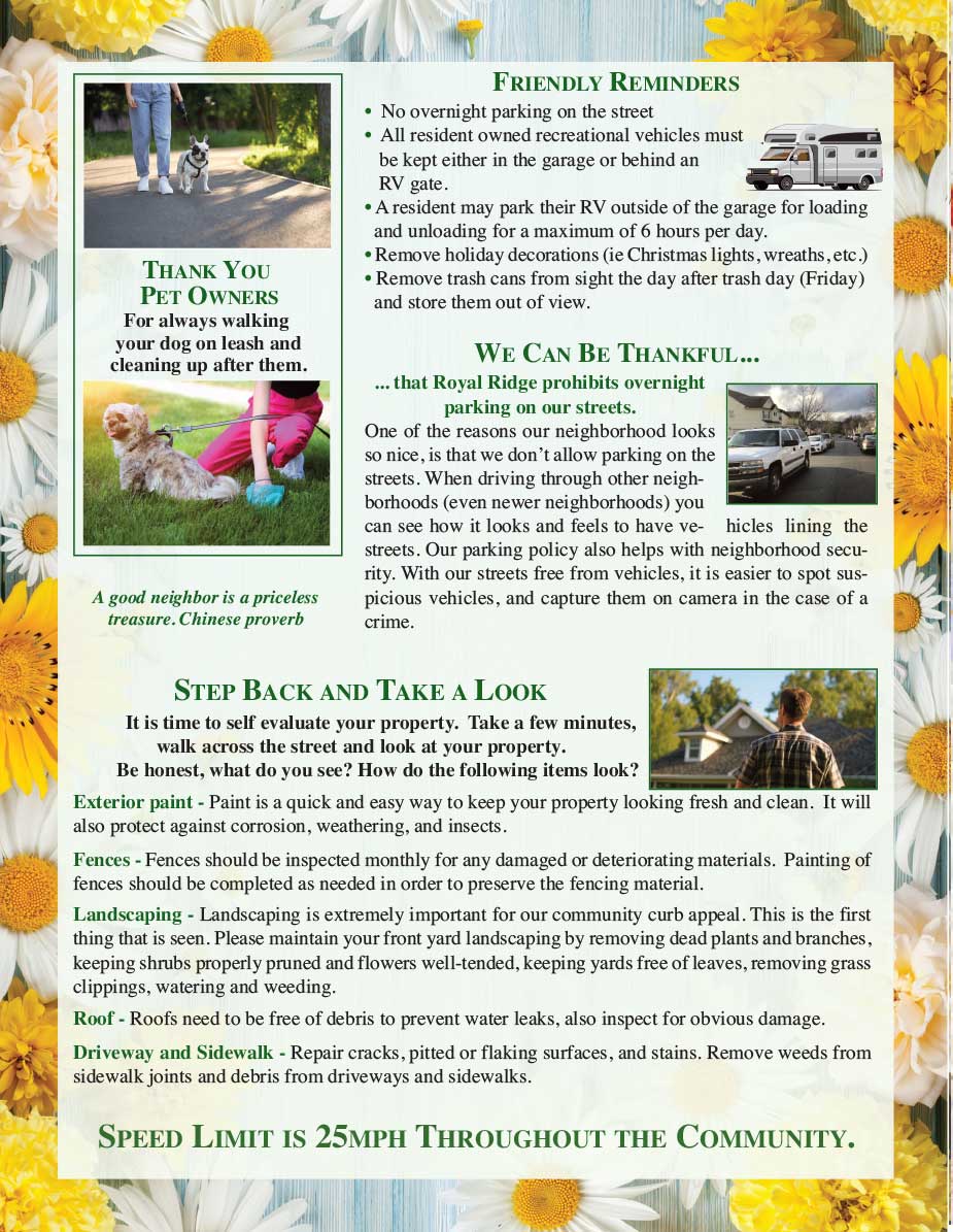 Royal Ridge-Spring Newsletter 2026